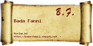 Bada Fanni névjegykártya